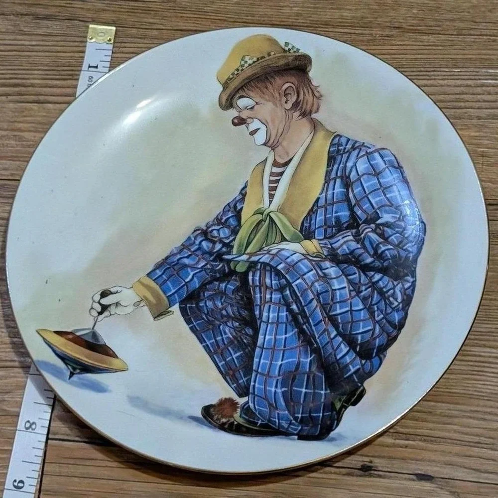 Vintage Clown Spinning Top Decorative Plate